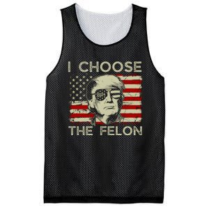 I Choose The Felon Funny Trump 2024 Republican Patriot Mesh Reversible Basketball Jersey Tank