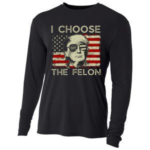 I Choose The Felon Funny Trump 2024 Republican Patriot Cooling Performance Long Sleeve Crew