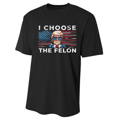 I Choose The Felon Funny Trump 2024 Republican Patriot Performance Sprint T-Shirt