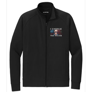 I Choose The Felon Funny Trump 2024 Republican Patriot Stretch Full-Zip Cadet Jacket