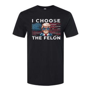 I Choose The Felon Funny Trump 2024 Republican Patriot Softstyle CVC T-Shirt