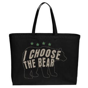 I Choose The Bear In The Woods Cotton Canvas Jumbo Tote