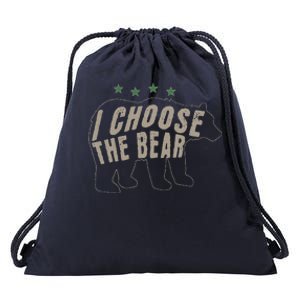 I Choose The Bear In The Woods Drawstring Bag