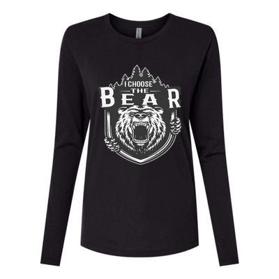 I Choose The Bear In The Woods Womens Cotton Relaxed Long Sleeve T-Shirt