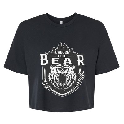 I Choose The Bear In The Woods Bella+Canvas Jersey Crop Tee