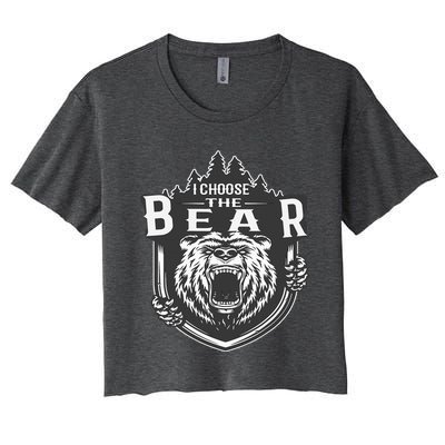 I Choose The Bear In The Woods Women's Crop Top Tee