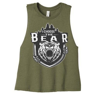 I Choose The Bear In The Woods Women's Racerback Cropped Tank