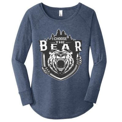 I Choose The Bear In The Woods Women's Perfect Tri Tunic Long Sleeve Shirt