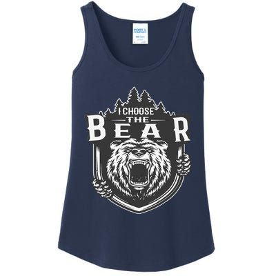 I Choose The Bear In The Woods Ladies Essential Tank