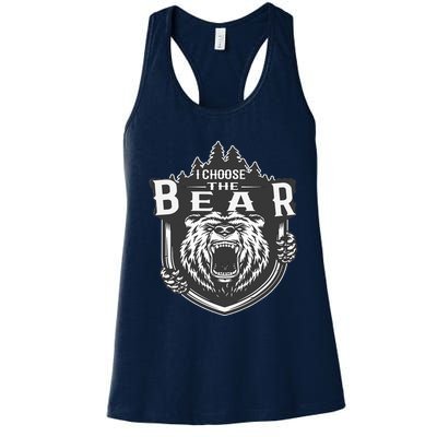 I Choose The Bear In The Woods Women's Racerback Tank