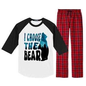 I Choose The Bear 2024 Bear In The Camp Trending Raglan Sleeve Pajama Set