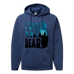 I Choose The Bear 2024 Bear In The Camp Trending Performance Fleece Hoodie