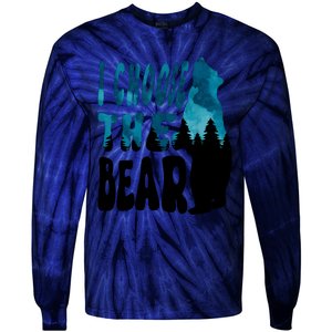 I Choose The Bear 2024 Bear In The Camp Trending Tie-Dye Long Sleeve Shirt