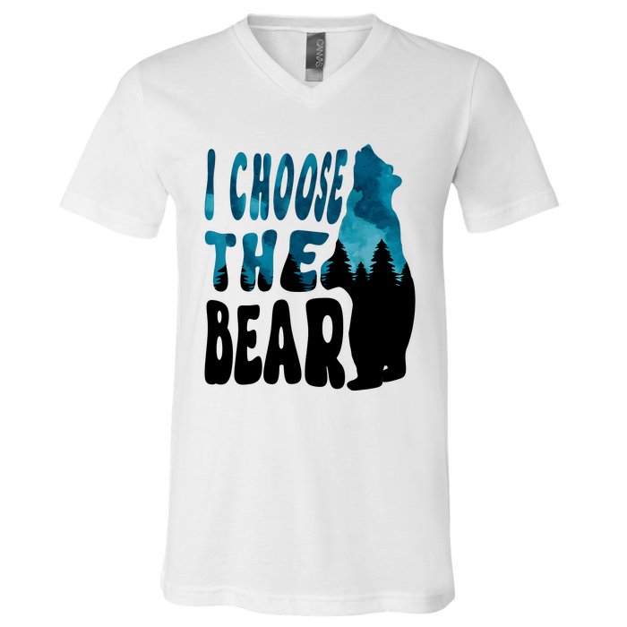 I Choose The Bear 2024 Bear In The Camp Trending V-Neck T-Shirt