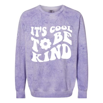 It's Cool To Be Kind Retro Quote Colorblast Crewneck Sweatshirt