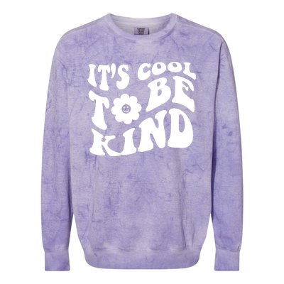 It's Cool To Be Kind Retro Quote Colorblast Crewneck Sweatshirt