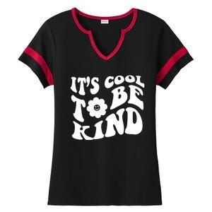 It's Cool To Be Kind Retro Quote Ladies Halftime Notch Neck Tee