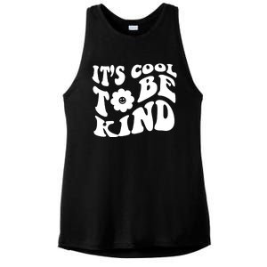 It's Cool To Be Kind Retro Quote Ladies PosiCharge Tri-Blend Wicking Tank