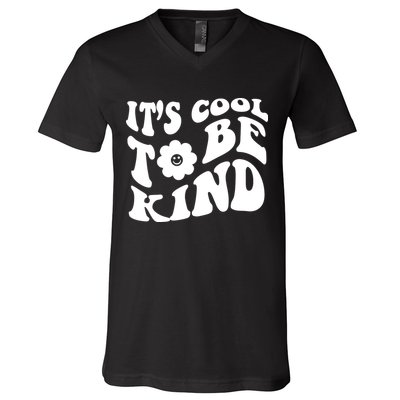 It's Cool To Be Kind Retro Quote V-Neck T-Shirt