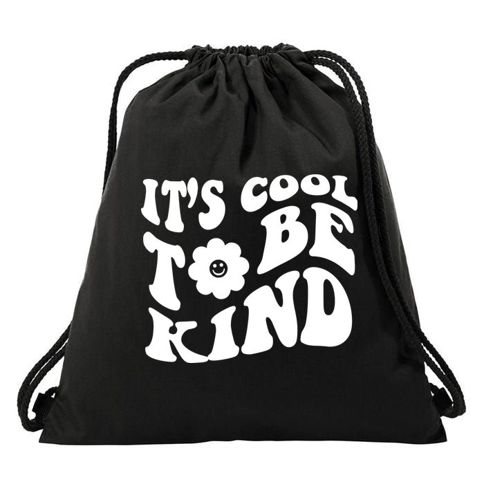 It's Cool To Be Kind Retro Quote Drawstring Bag
