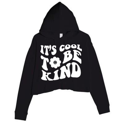 It's Cool To Be Kind Retro Quote Crop Fleece Hoodie