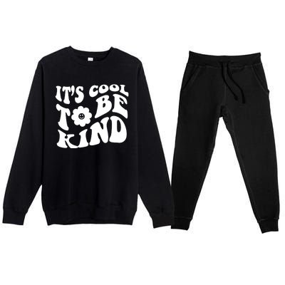 It's Cool To Be Kind Retro Quote Premium Crewneck Sweatsuit Set