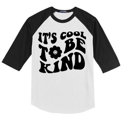 It's Cool To Be Kind Retro Quote Kids Colorblock Raglan Jersey