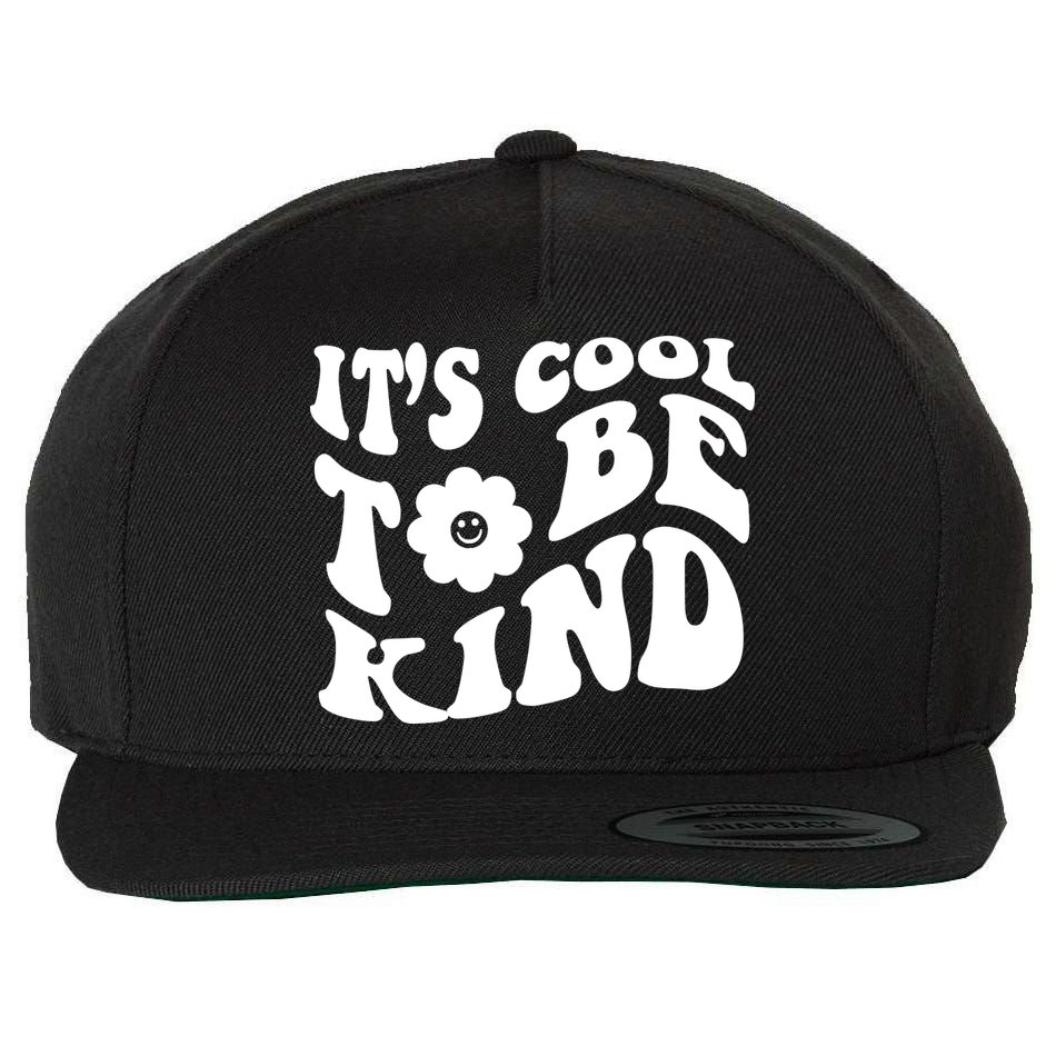 It's Cool To Be Kind Retro Quote Wool Snapback Cap