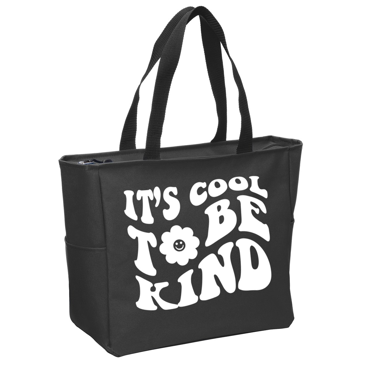 It's Cool To Be Kind Retro Quote Zip Tote Bag