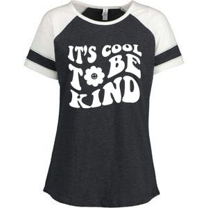 It's Cool To Be Kind Retro Quote Enza Ladies Jersey Colorblock Tee