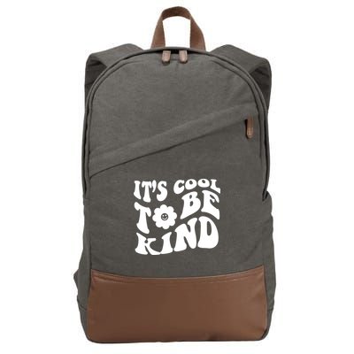 It's Cool To Be Kind Retro Quote Cotton Canvas Backpack
