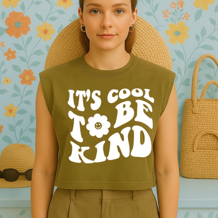 It's Cool To Be Kind Retro Quote Garment-Dyed Women's Muscle Tee