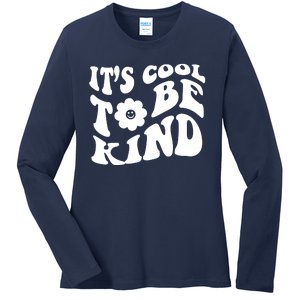 It's Cool To Be Kind Retro Quote Ladies Long Sleeve Shirt