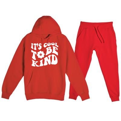 It's Cool To Be Kind Retro Quote Premium Hooded Sweatsuit Set