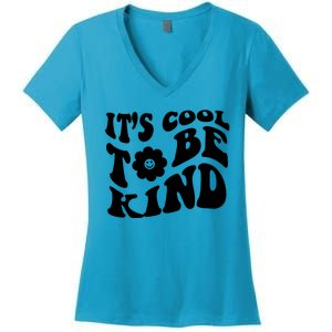 It's Cool To Be Kind Retro Quote Women's V-Neck T-Shirt