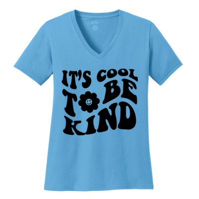 It's Cool To Be Kind Retro Quote Women's V-Neck T-Shirt