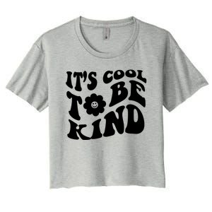 It's Cool To Be Kind Retro Quote Women's Crop Top Tee