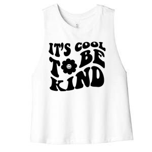 It's Cool To Be Kind Retro Quote Women's Racerback Cropped Tank