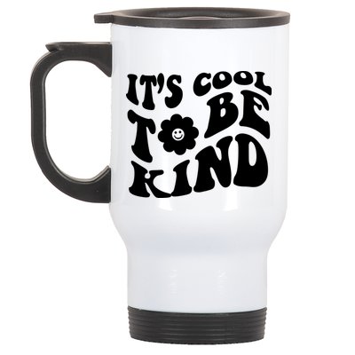 It's Cool To Be Kind Retro Quote Stainless Steel Travel Mug