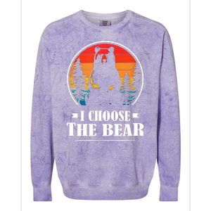 I Choose The Bear Angry Radical Feminist Gift Colorblast Crewneck Sweatshirt