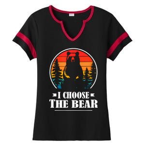 I Choose The Bear Angry Radical Feminist Gift Ladies Halftime Notch Neck Tee