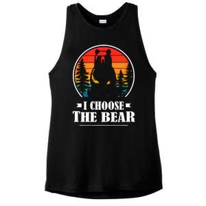 I Choose The Bear Angry Radical Feminist Gift Ladies PosiCharge Tri-Blend Wicking Tank