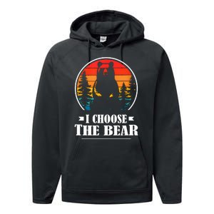 I Choose The Bear Angry Radical Feminist Gift Performance Fleece Hoodie