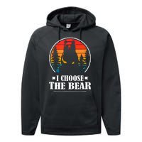 I Choose The Bear Angry Radical Feminist Gift Performance Fleece Hoodie