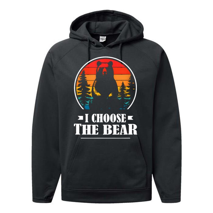 I Choose The Bear Angry Radical Feminist Gift Performance Fleece Hoodie