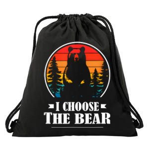 I Choose The Bear Angry Radical Feminist Gift Drawstring Bag