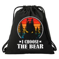 I Choose The Bear Angry Radical Feminist Gift Drawstring Bag