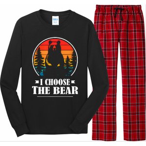 I Choose The Bear Angry Radical Feminist Gift Long Sleeve Pajama Set