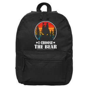 I Choose The Bear Angry Radical Feminist Gift 16 in Basic Backpack