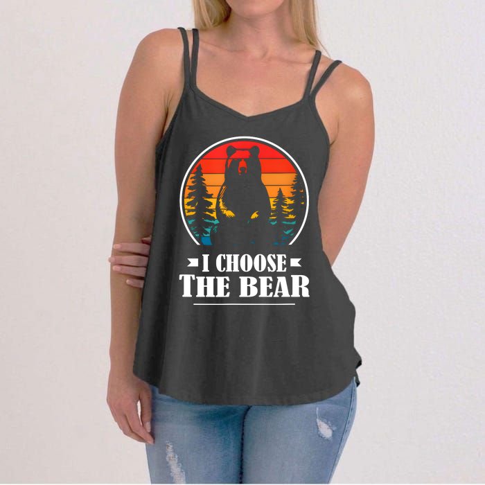 I Choose The Bear Angry Radical Feminist Gift Women's Strappy Tank